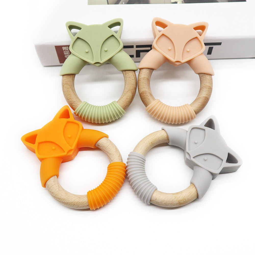 Wholesale 10PCS/PACK Silicone Fox Beech Ring Teething Stick